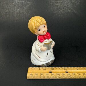 Vintage 1978 Jasco Choir Boy Singing Decorative Bell‎ Christmas Holiday Ceramic
